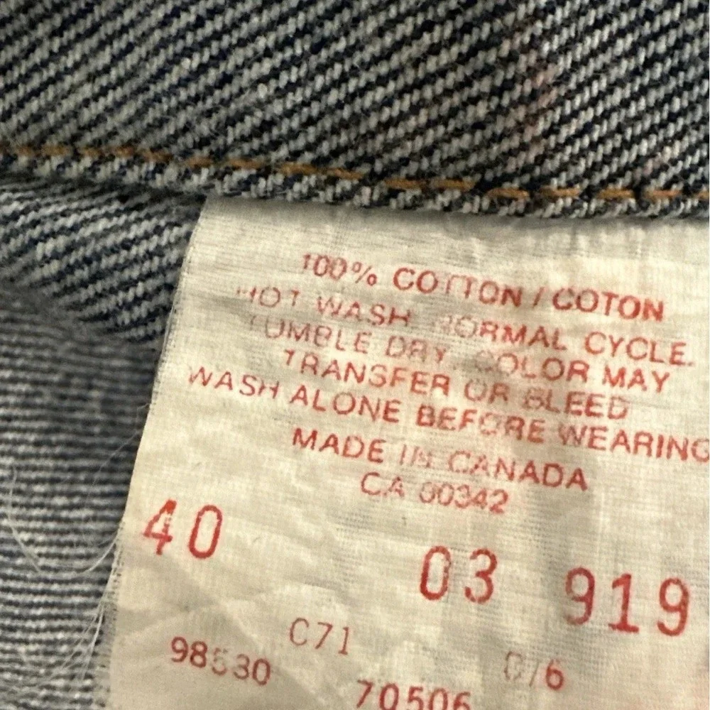 Vintage Levi's 70506-0216 Denim Trucker Jacket Men Size 40 Dark Wash Canada - Picture 9 of 9